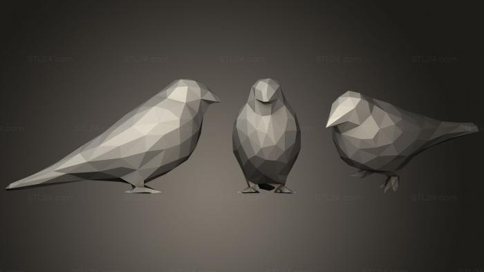 Animal figurines (Low Poly Swallow, STKJ_1152) 3D models for cnc